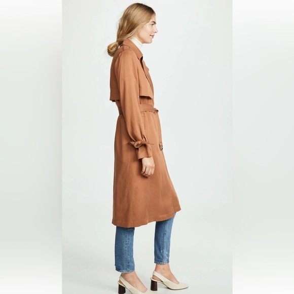SOIA & KYO revolve Nousha Tailored Coat Size SM tencel brown tan - Picture 11 of 13
